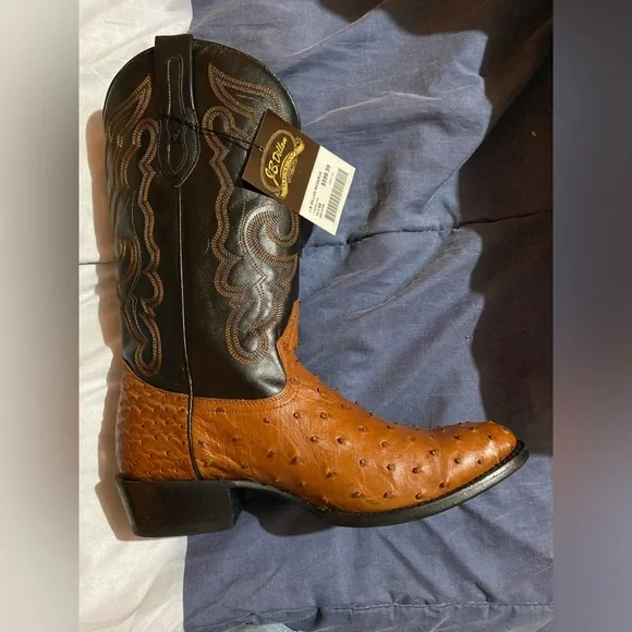 J.B Dillon Ostrich Skin Boots